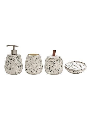 Juego de baño moteado de 4 piezas de cerámica