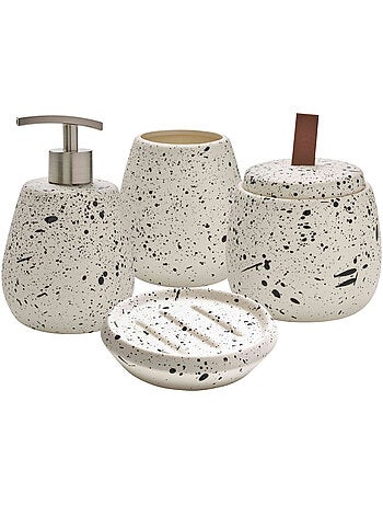 Juego de baño moteado de 4 piezas de cerámica