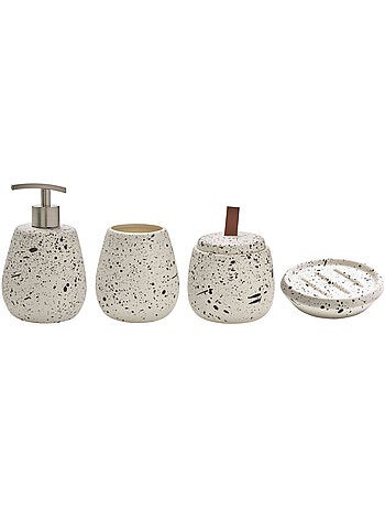 Juego de baño moteado de 4 piezas de cerámica