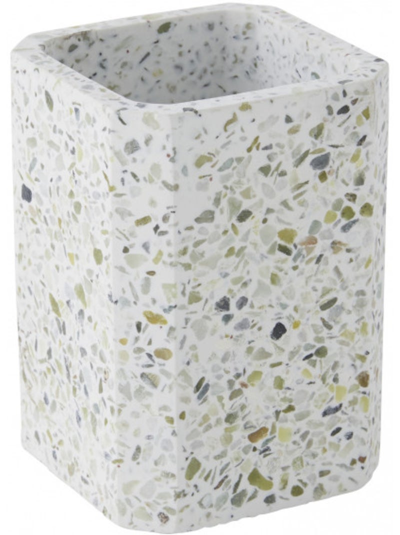 Juego de baño TERRAZZO de 2 piezas Guy Levasseur – portajabón + portacepillos de dientes Blanco Verde Gris - Kiabi