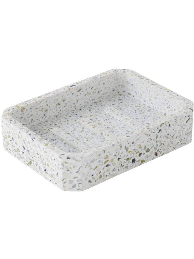 Juego de baño TERRAZZO de 2 piezas Guy Levasseur – portajabón + portacepillos de dientes Blanco Verde Gris - Kiabi