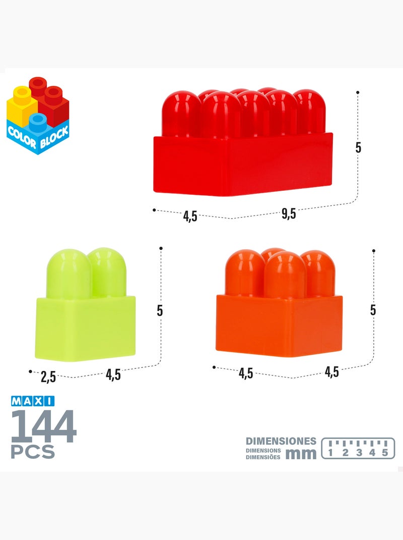 Juego de bloques de construcción 144 piezas maxi color block N/D - Kiabi