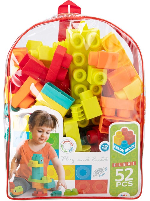 Juego de bloques de construcción 52 piezas flexi color block - Kiabi