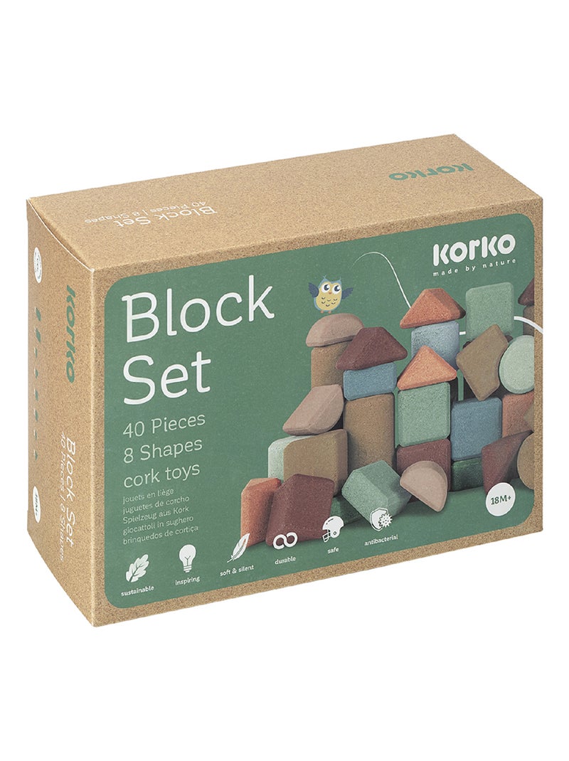Juego de bloques de construcción de corcho - 40 piezas Multicolor - Kiabi