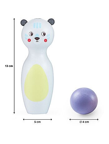 Juego de bolos de madera niños animales pastel Mamabrum