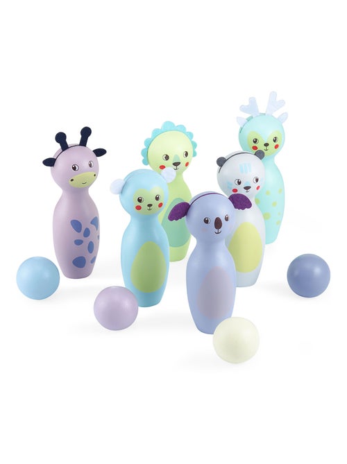 Juego de bolos de madera niños animales pastel Mamabrum - Kiabi