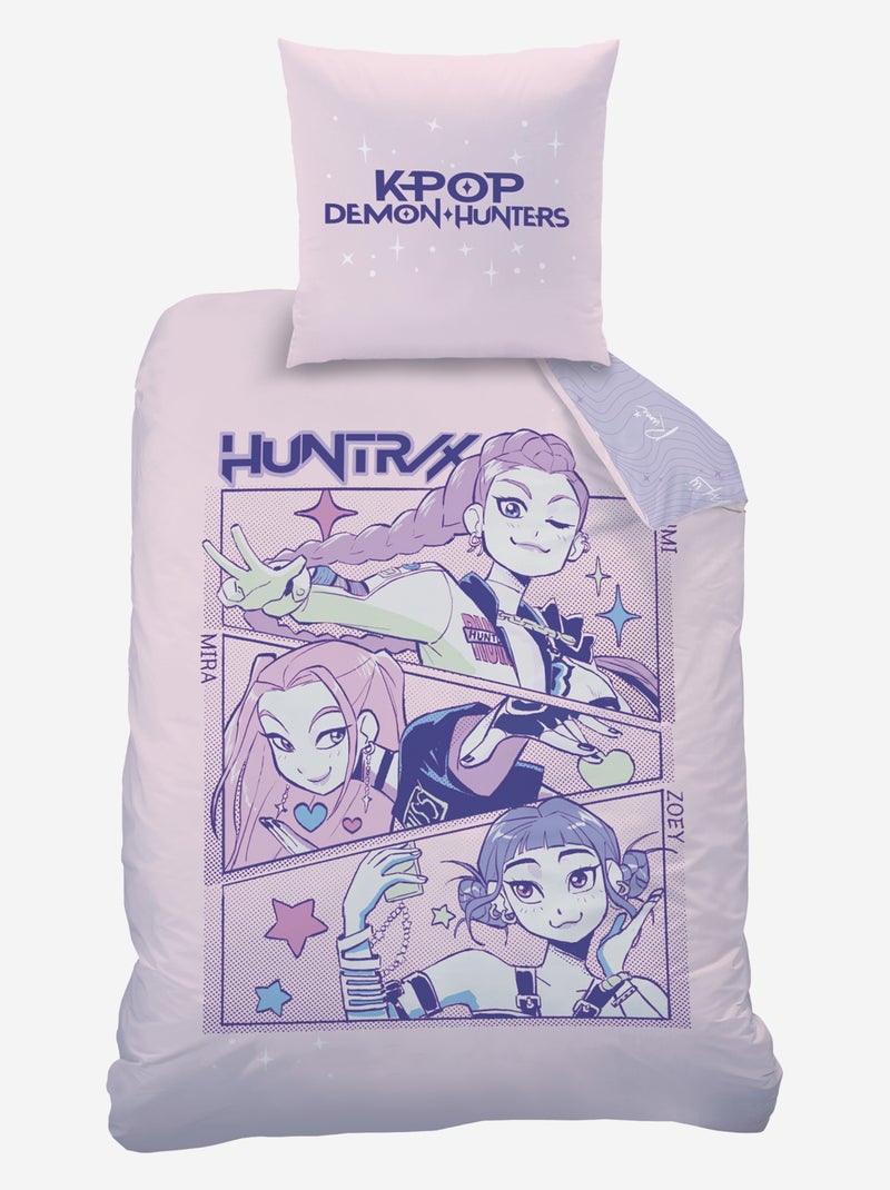 Juego de cama 1 persona 2 piezas - 1 funda nórdica + 1 funda de almohada Rosa - Kiabi