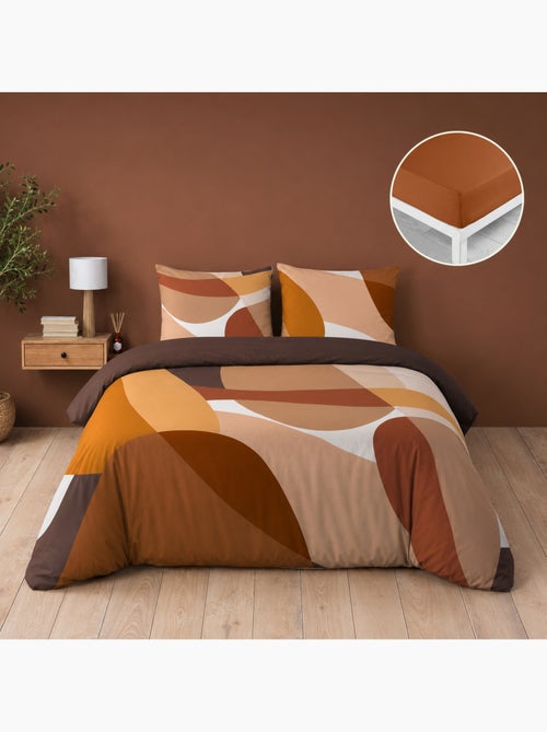 Juego de cama 100% algodón 42 hilos boogie + sábana bajera 160 x 200 cm - Kiabi