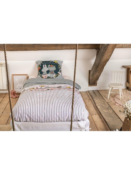 Juego de cama + 2 fundas de almohada – algodón 57 hilos jardinería - Kiabi