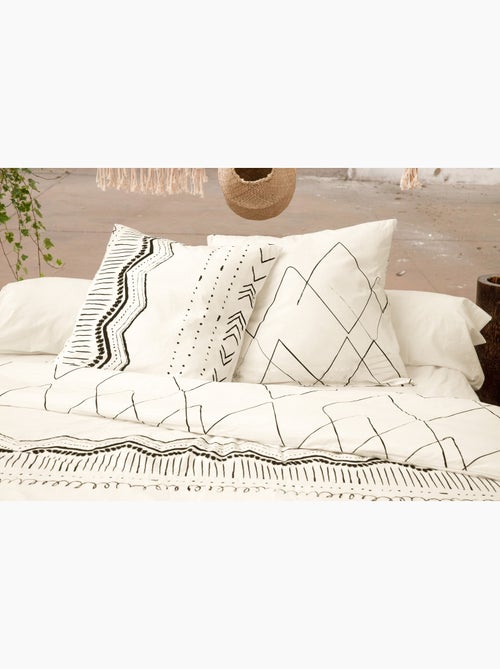 Juego de cama + 2 fundas de almohada – algodón 57 hilos – motivo bereber - Kiabi