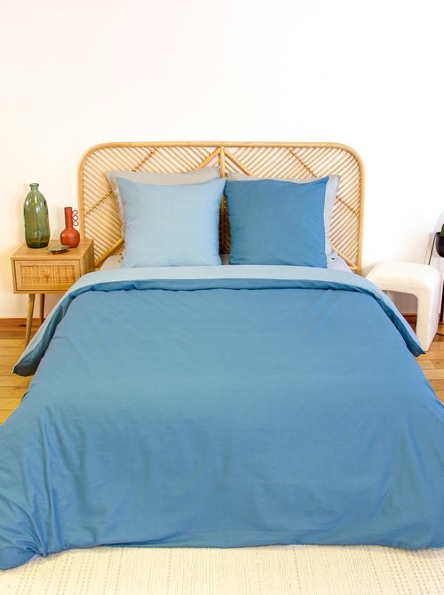 Juego de cama + 2 fundas de almohada en algodón liso 240x220 - 260x240 - Kiabi Juego de cama + 2 fundas de almohada en algodón liso 240x220 - 260x240 - Kiabi