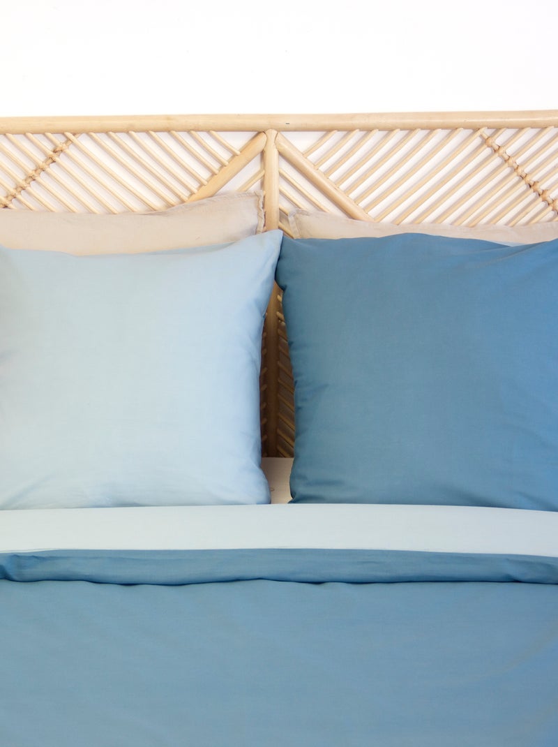 Juego de cama + 2 fundas de almohada en algodón liso 240x220 - 260x240 Azul - Kiabi