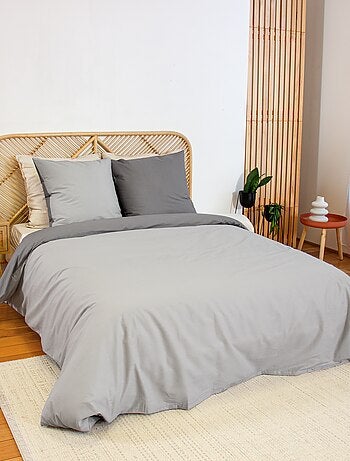 Juego de cama + 2 fundas de almohada en algodón liso 240x220 - 260x240