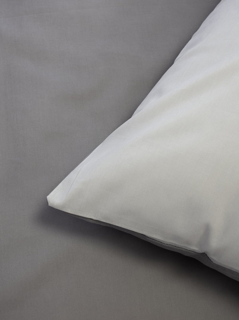 Juego de cama + 2 fundas de almohada en algodón liso 240x220 - 260x240 Gris - Kiabi