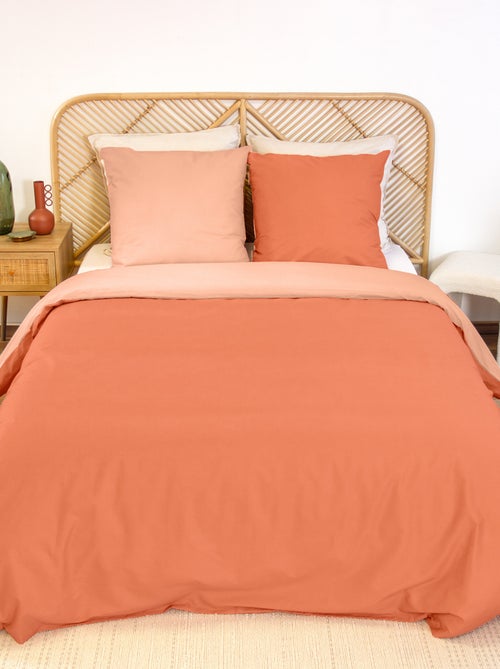 Juego de cama + 2 fundas de almohada en algodón liso 240x220 - 260x240 - Kiabi Juego de cama + 2 fundas de almohada en algodón liso 240x220 - 260x240 - Kiabi