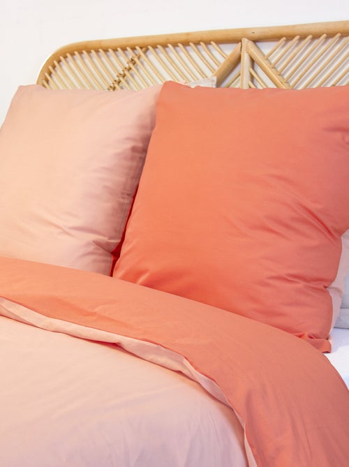 Juego de cama + 2 fundas de almohada en algodón liso 240x220 - 260x240 - Kiabi Juego de cama + 2 fundas de almohada en algodón liso 240x220 - 260x240 - Kiabi