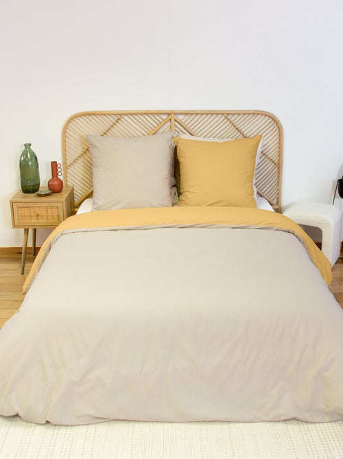 Juego de cama + 2 fundas de almohada en algodón liso 240x220 - 260x240 - Kiabi