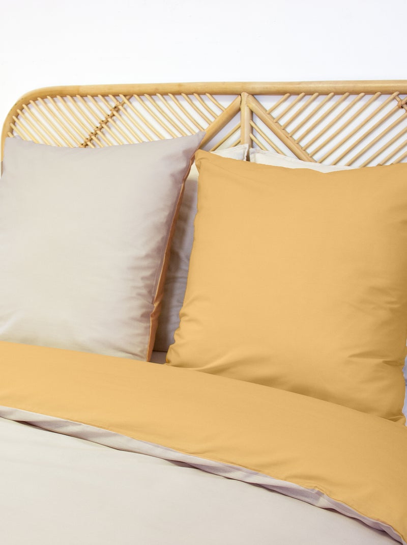 Juego de cama + 2 fundas de almohada en algodón liso 240x220 - 260x240 Naranja - Kiabi