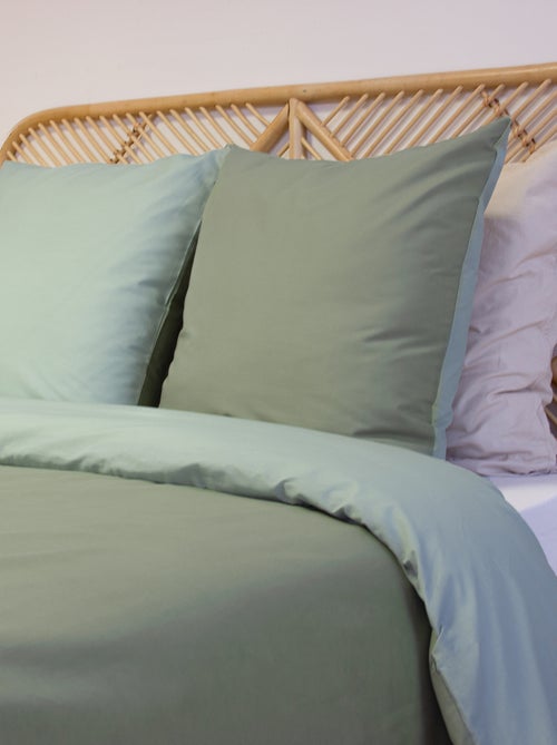Juego de cama + 2 fundas de almohada en algodón liso 240x220 - 260x240 - Kiabi