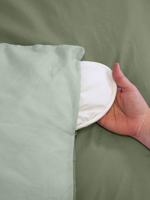 Juego de cama + 2 fundas de almohada en algodón liso 240x220 - 260x240 - Kiabi