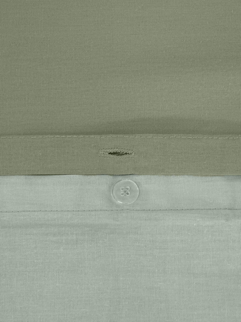 Juego de cama + 2 fundas de almohada en algodón liso 240x220 - 260x240 Verde - Kiabi