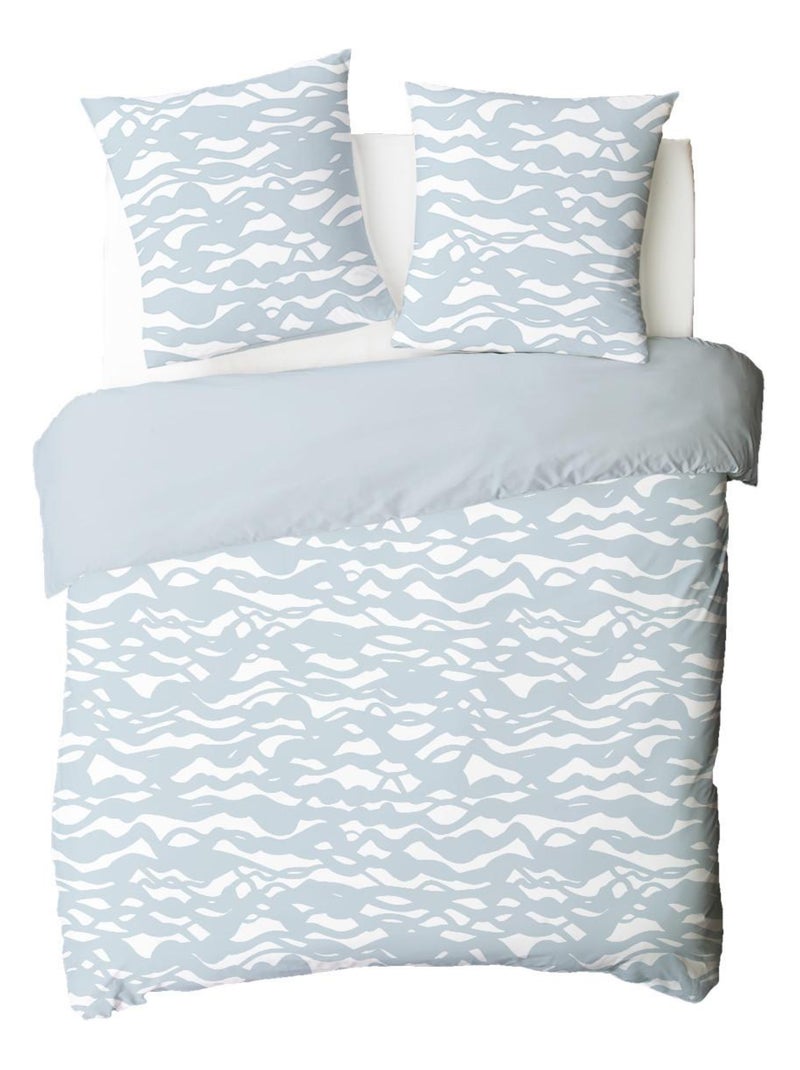 Juego de cama 2 personas reversible en algodón – NORDIC – Future Home Azul - Kiabi