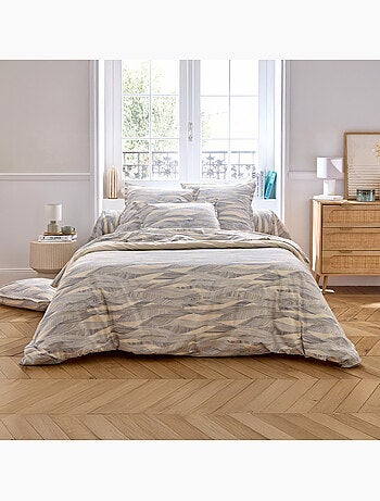 Juego de cama 2 piezas algodón estampado ondulado + funda de almohada