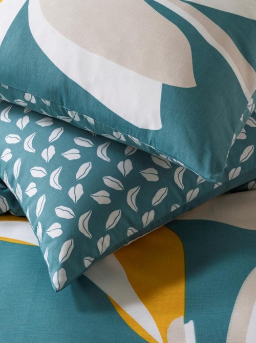 Juego de cama 2 plazas 100% algodón reversible estampado tropical hojas – Future Home - Kiabi Juego de cama 2 plazas 100% algodón reversible estampado tropical hojas – Future Home - Kiabi