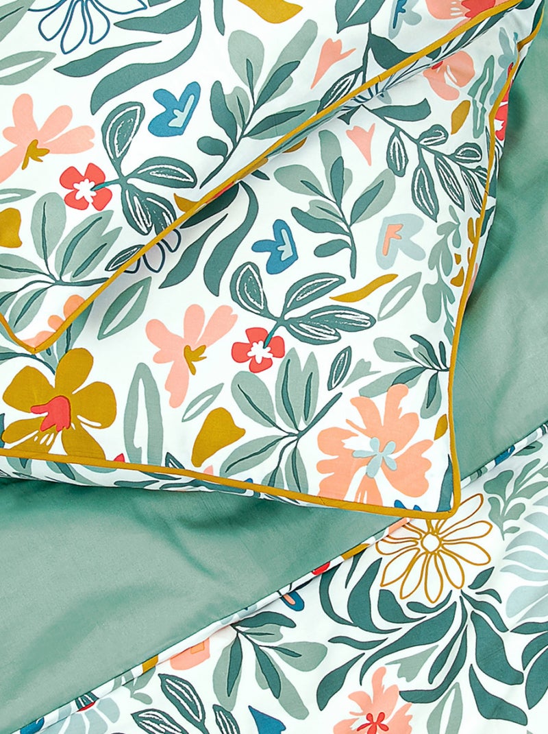 Juego de cama 2 plazas 'Future Home' satén de algodón floral Beige - Kiabi