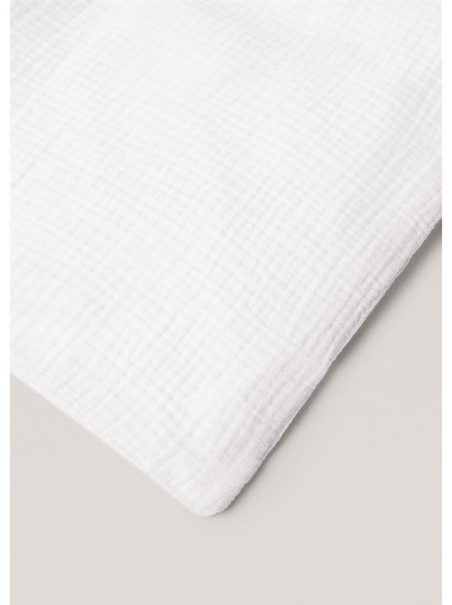 Juego de cama 240 x 220 cm + 2 fundas de almohada de gasa de algodón 57 hilos angelia blanco - Kiabi