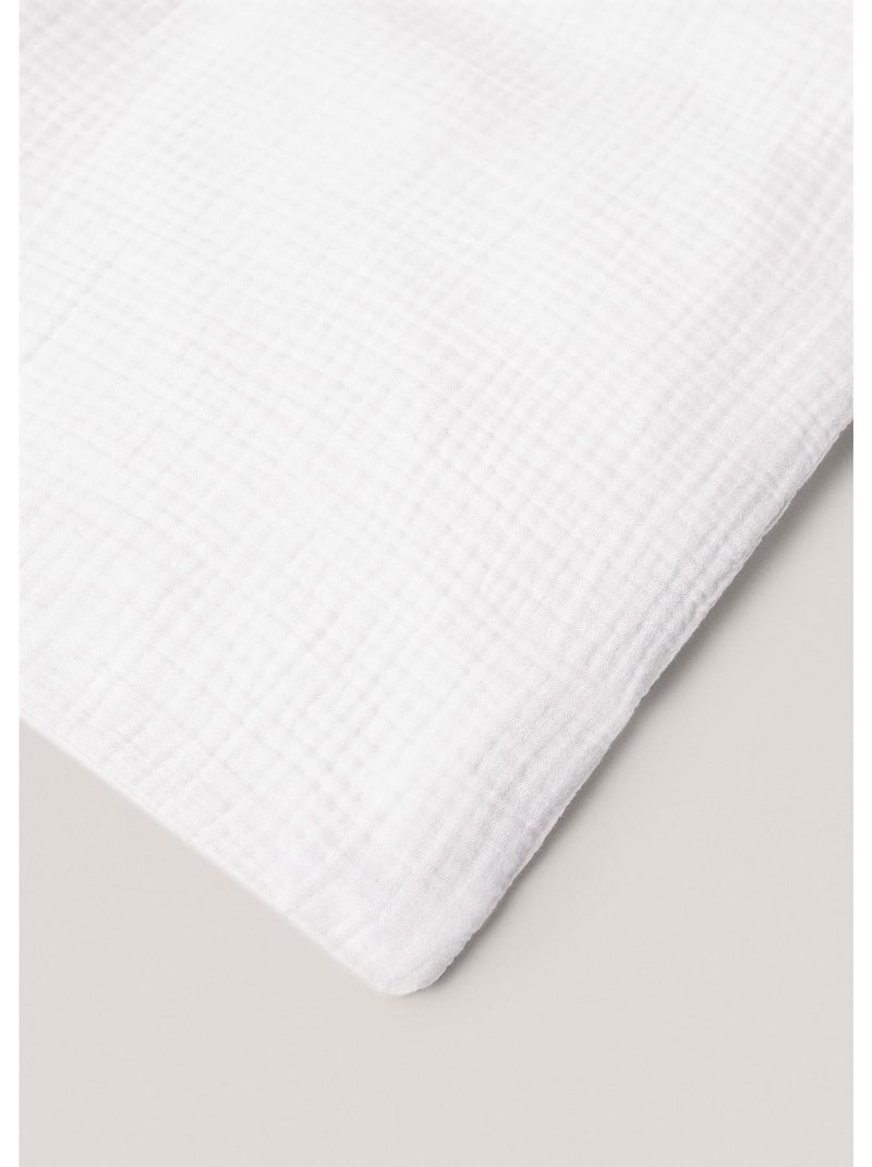 Juego de cama 240 x 220 cm + 2 fundas de almohada de gasa de algodón 57 hilos angelia blanco Blanco - Kiabi