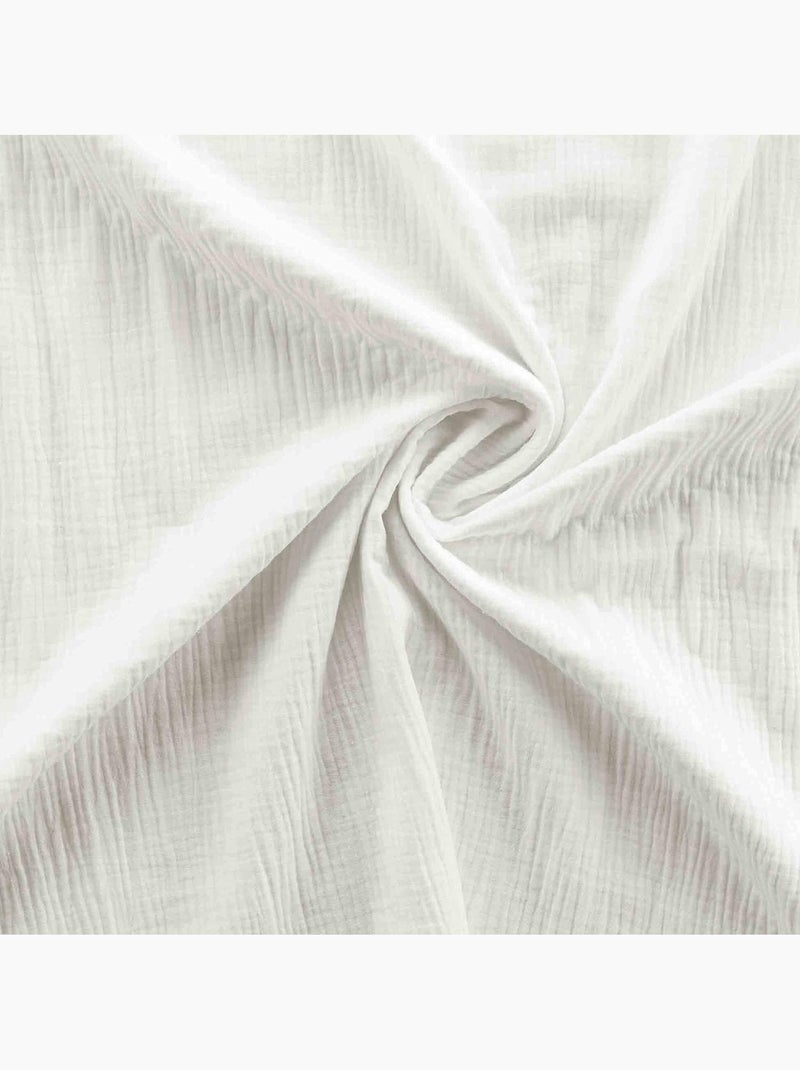 Juego de cama 240 x 220 cm + 2 fundas de almohada de gasa de algodón 57 hilos angelia blanco Blanco - Kiabi