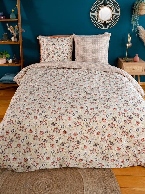 Juego de cama 3 piezas 2 personas - Funda nórdica + 2 fundas de almohada - Kiabi Juego de cama 3 piezas 2 personas - Funda nórdica + 2 fundas de almohada - Kiabi