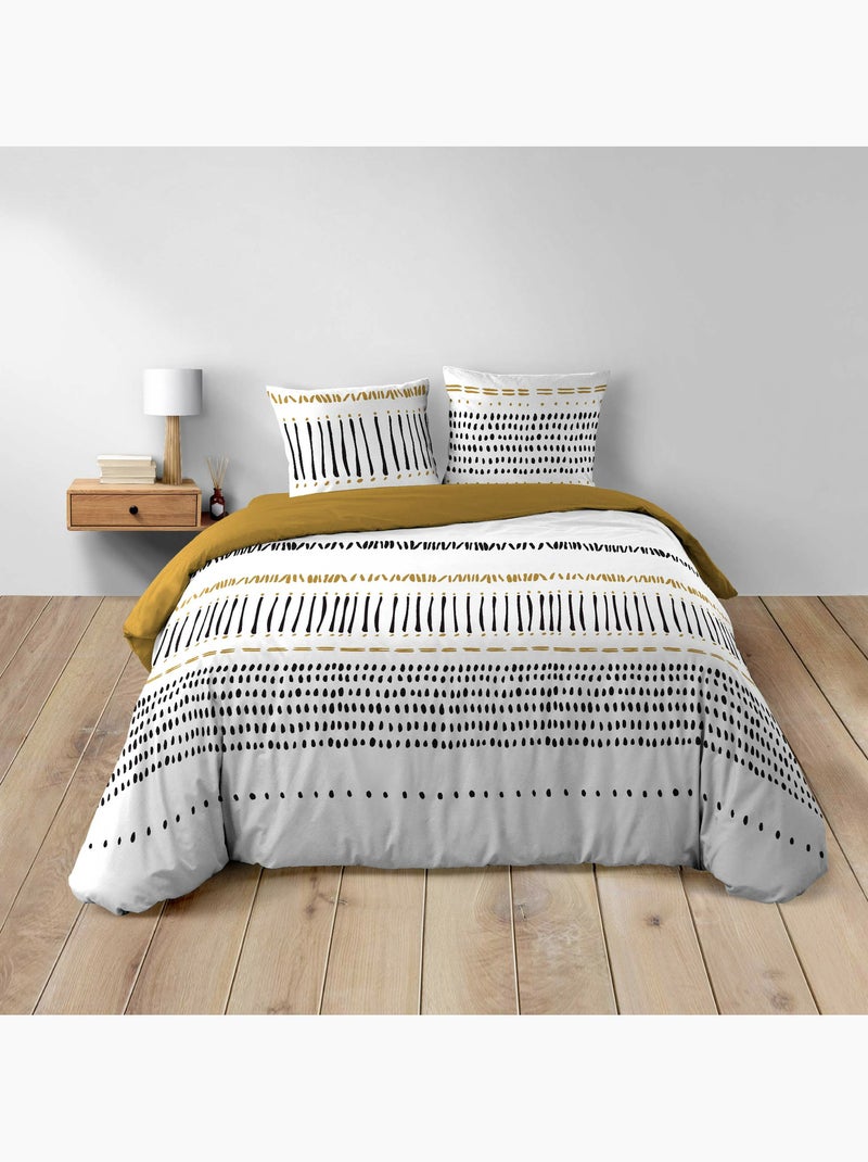 Juego de cama 3 piezas – 240 x 220 cm – 100% algodón – 42 hilos chicago Amarillo - Kiabi