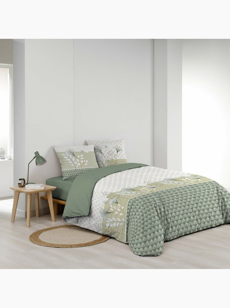 Juego de cama 3 piezas – 240 x 220 cm – 100% algodón – 42 hilos poetine Verde - Kiabi