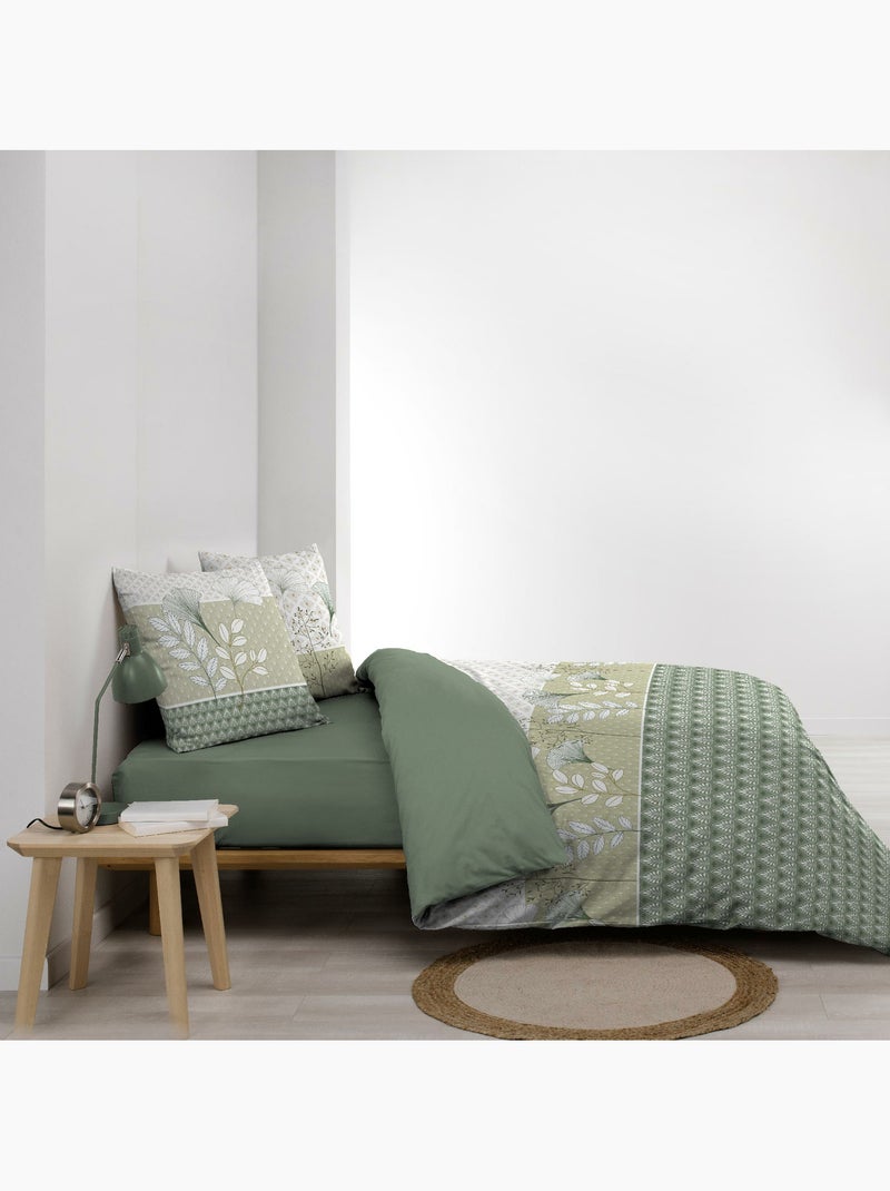 Juego de cama 3 piezas – 240 x 220 cm – 100% algodón – 42 hilos poetine Verde - Kiabi