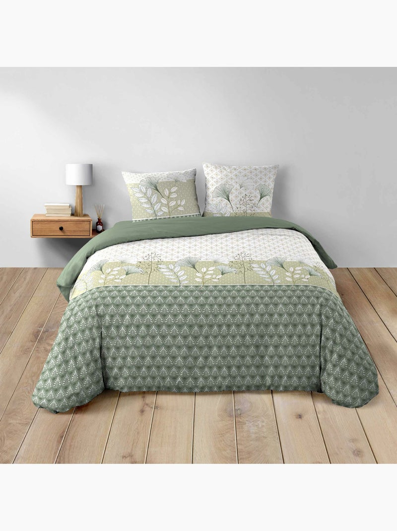 Juego de cama 3 piezas – 240 x 220 cm – 100% algodón – 42 hilos poetine Verde - Kiabi