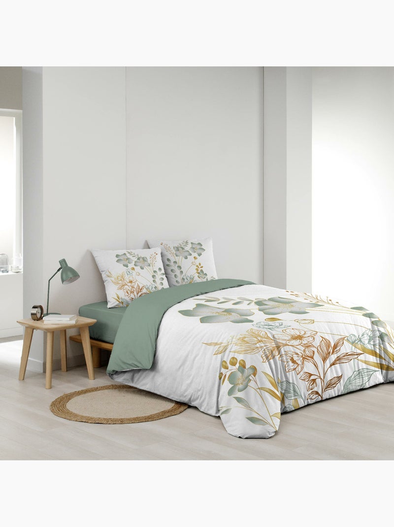 Juego de cama 3 piezas 240 x 220 cm – algodón 42 hilos – lolita Verde - Kiabi