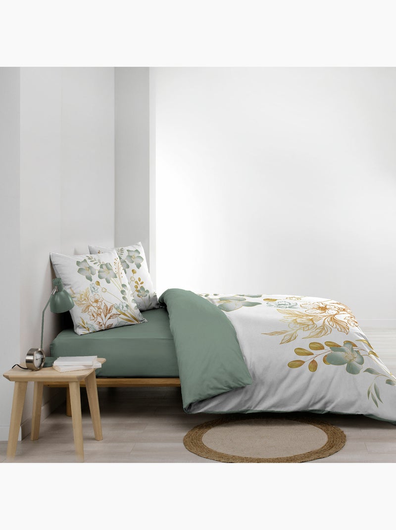 Juego de cama 3 piezas 240 x 220 cm – algodón 42 hilos – lolita Verde - Kiabi