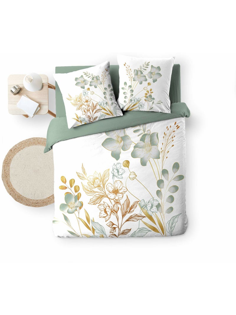 Juego de cama 3 piezas 240 x 220 cm – algodón 42 hilos – lolita Verde - Kiabi