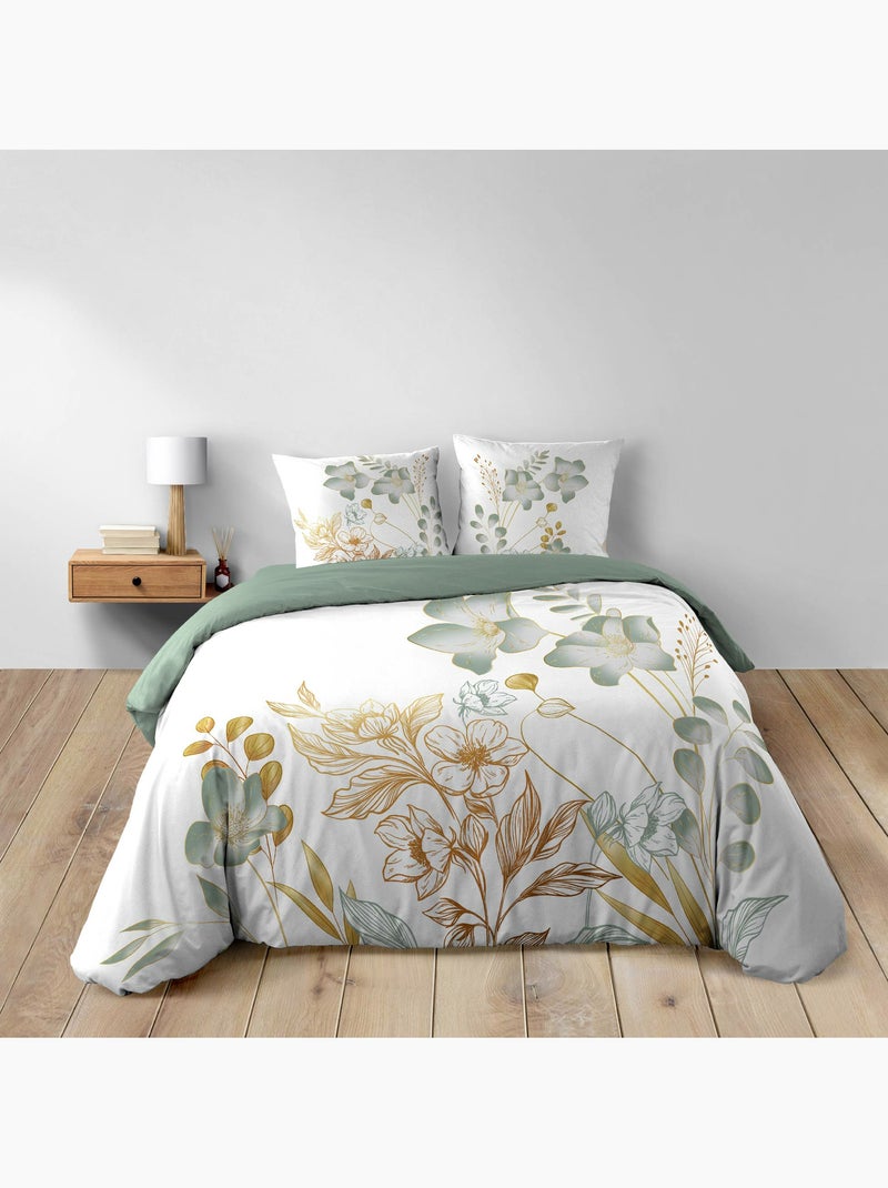 Juego de cama 3 piezas 240 x 220 cm – algodón 42 hilos – lolita Verde - Kiabi