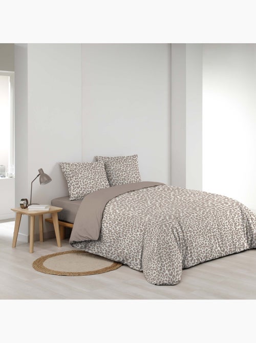 Juego de cama 3 piezas 240 x 220 cm estampado 100% algodón 42 hilos wild - Kiabi Juego de cama 3 piezas 240 x 220 cm estampado 100% algodón 42 hilos wild - Kiabi