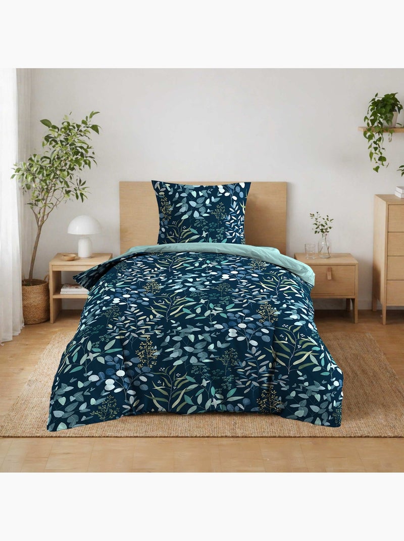 Juego de cama 3 piezas algodón 57 hilos estampado allover stacy Azul - Kiabi