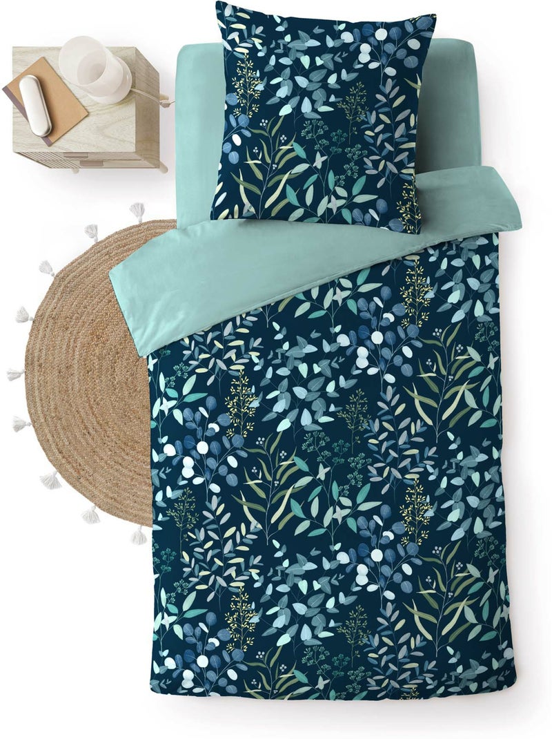 Juego de cama 3 piezas algodón 57 hilos estampado allover stacy Azul - Kiabi