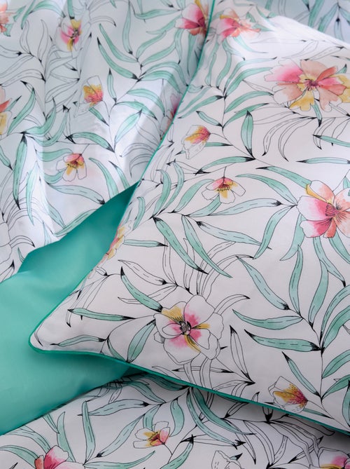 Juego de cama 3 piezas de algodón floral exótico funda + fundas - Kiabi Juego de cama 3 piezas de algodón floral exótico funda + fundas - Kiabi