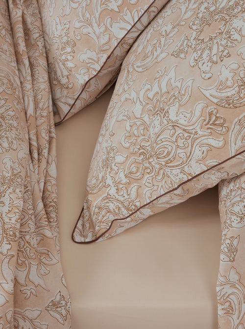 Juego de cama 3 piezas en percal de algodón ornamental clásico funda + fundas - Kiabi Juego de cama 3 piezas en percal de algodón ornamental clásico funda + fundas - Kiabi