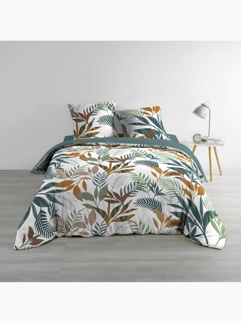 Juego de cama 3 piezas estampado algodón 57 hilos assana Azul - Kiabi