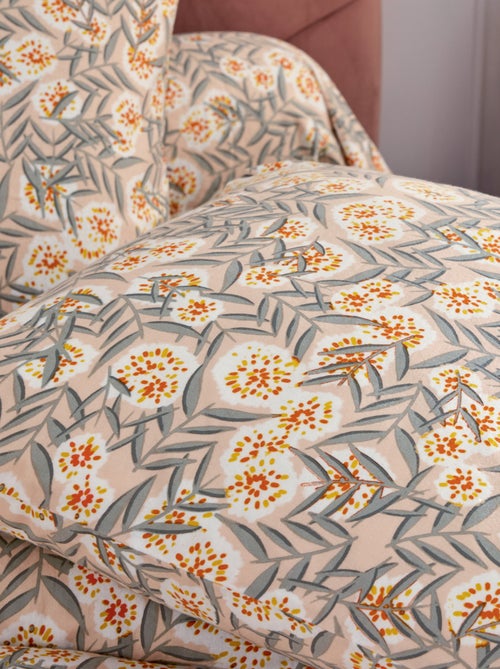 Juego de cama 3 piezas franela follaje funda + fundas de almohada - Kiabi