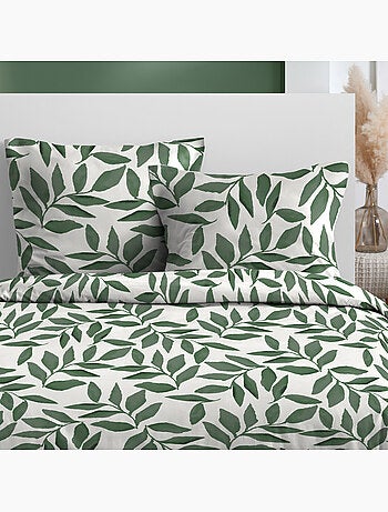 Juego de cama 3 piezas microfibra follaje, funda + fundas de almohada