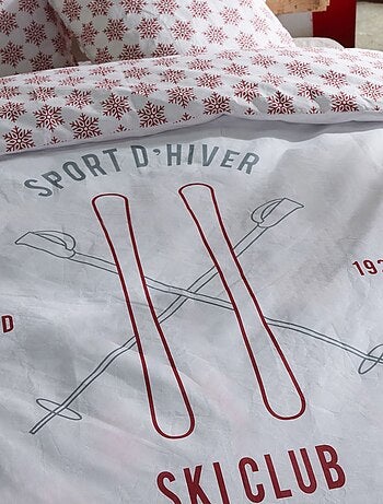 Juego de cama 3 piezas montaña "Sport d'hiver Ski club